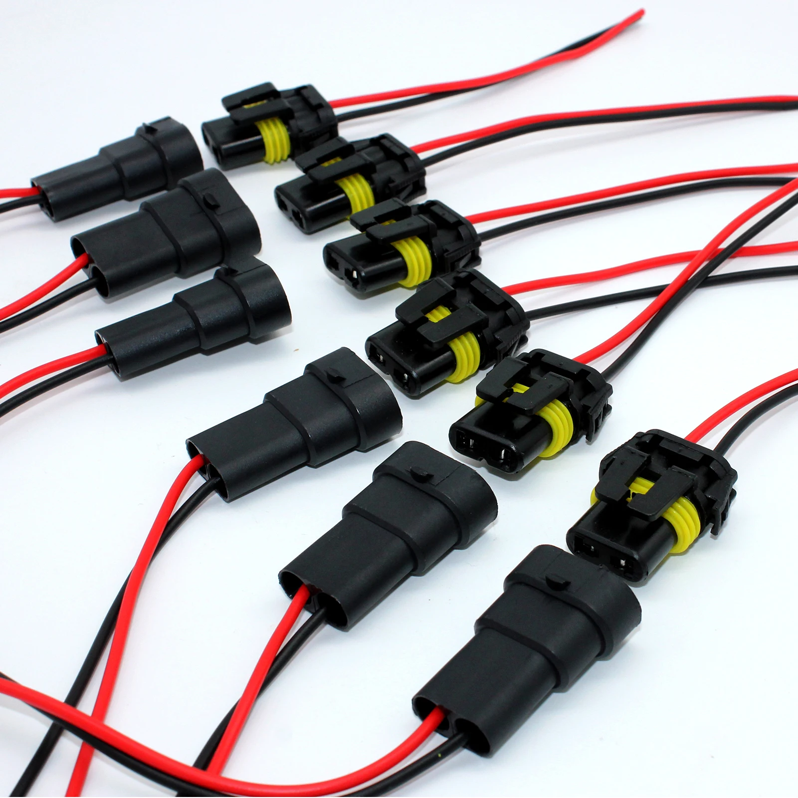 12Pcs 9005 9006 Male Female Plug HB3 HB4 Adapter Socket Wiring Harness Connector Extension Cable Fog Lights  Auto Fog Lamp