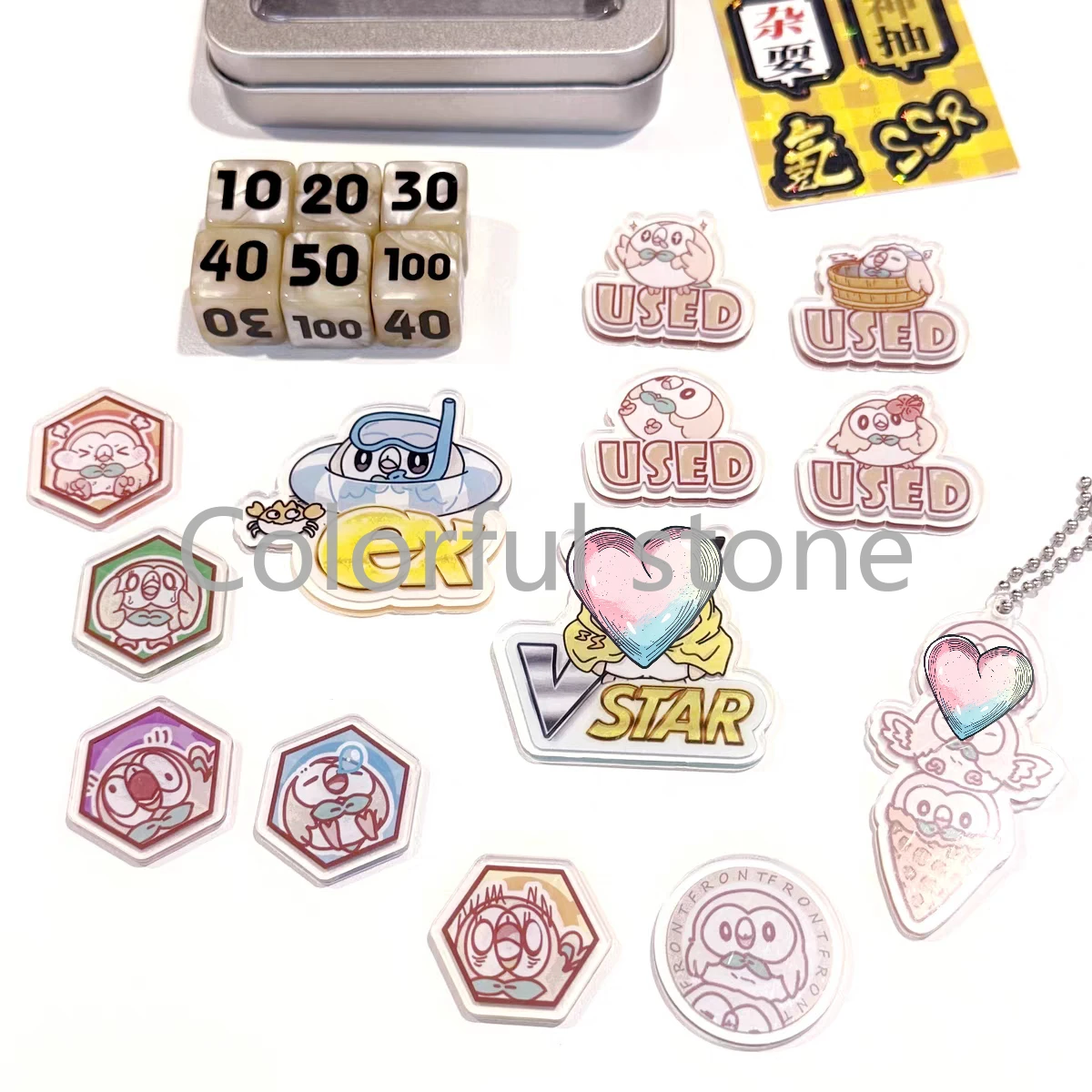 ポケモン-ptcg-ダメージカウンターセット-ローレットテーマダイス-vstar-マーカー-ex-ボードゲームアクセサリー-ポケモンプレイヤーとファン向け