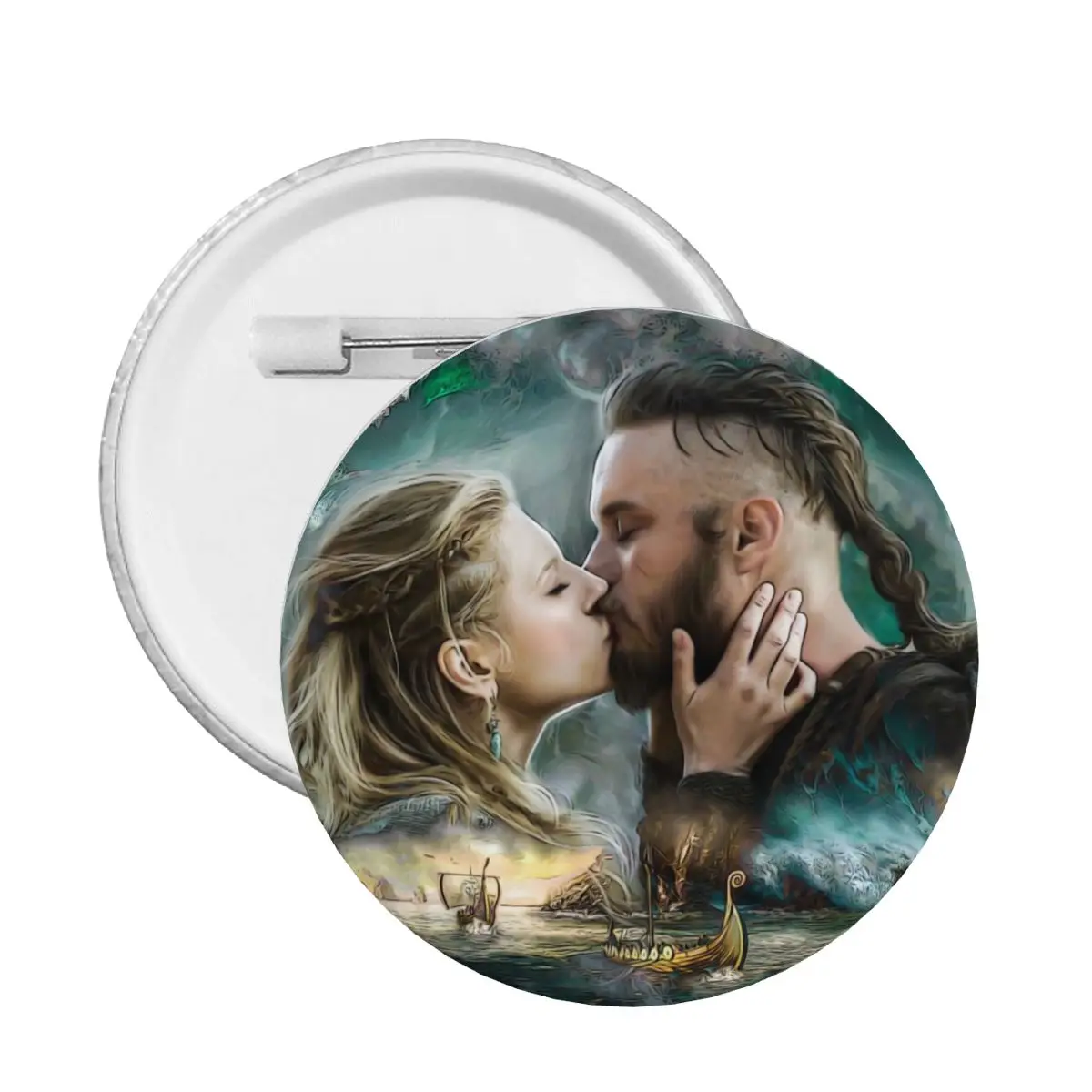 Pin vikingo Lagertha Ragnar Lothbrok botones traseros personalizados, insignia de broche de Guerrero Valhalla nórdica para ropa, regalo de cumpleaños