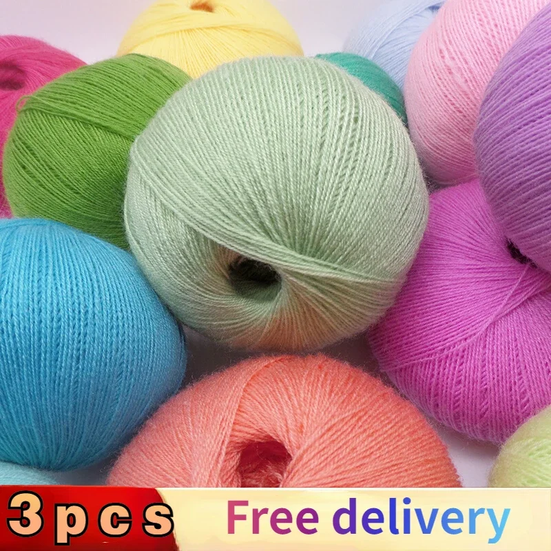 50g Cashmere Fine Wool Yarn Hand-woven Diy Baby Sweater Hat Scarf Mohair Yarn Companion with Acrylic Thread Accessoires