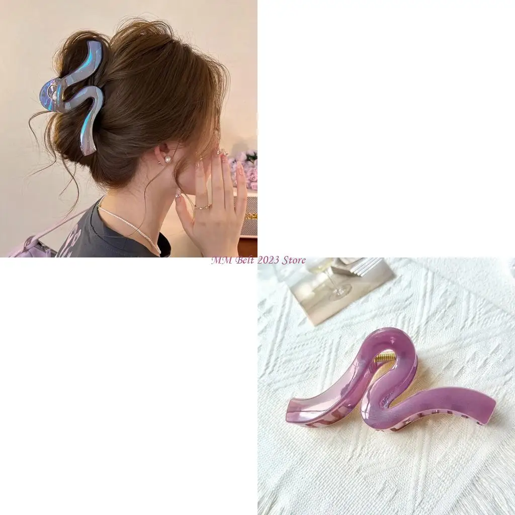 

49ME Big Plastic Hair Clamp Pearlescent Holds Heavy Locks Comfortably Stays