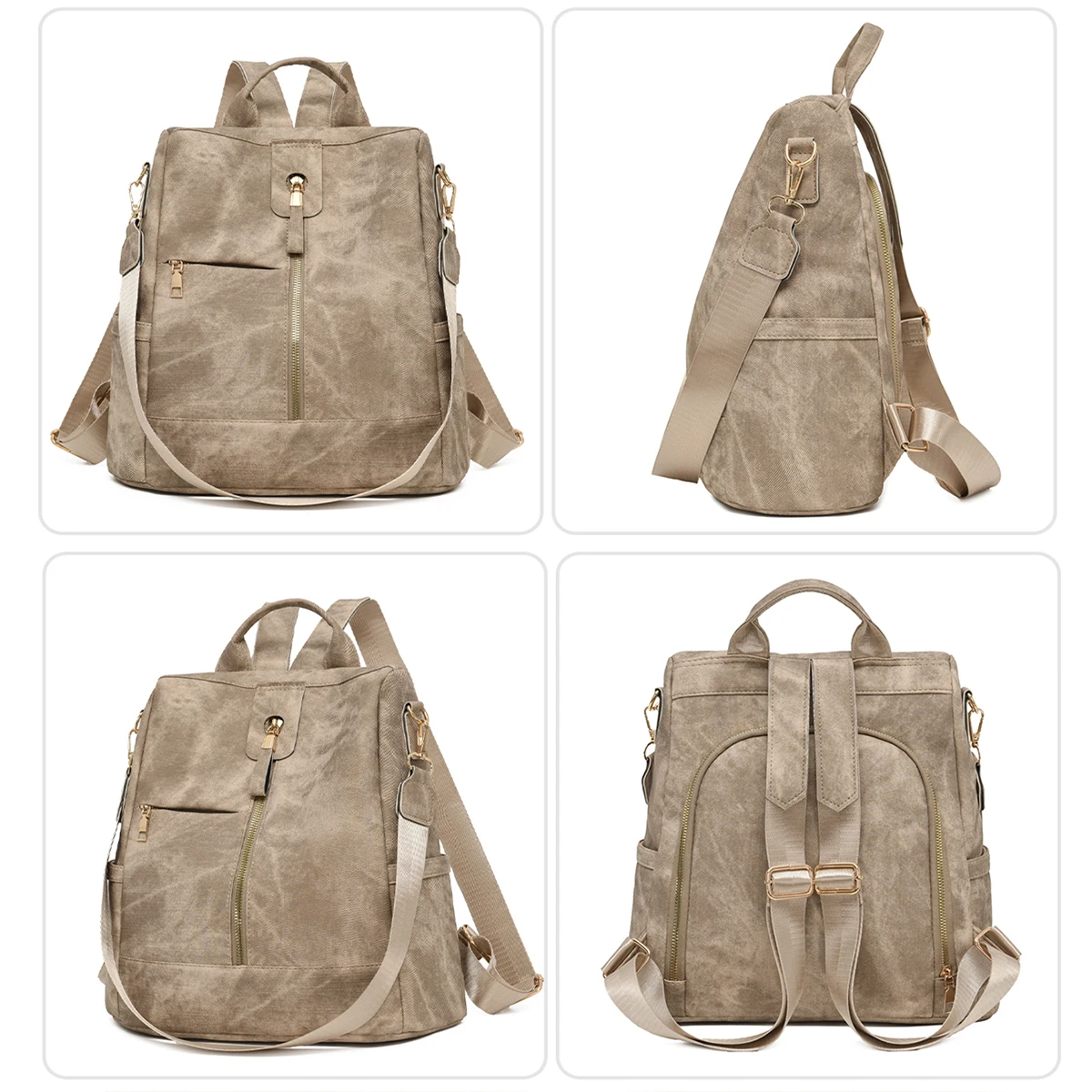 Women's Backpack 2026 New Trendy Korean Style Versatile Fashion Pu Leather Women's Backpack Internet Celebrity Travel School Bag Small Bag