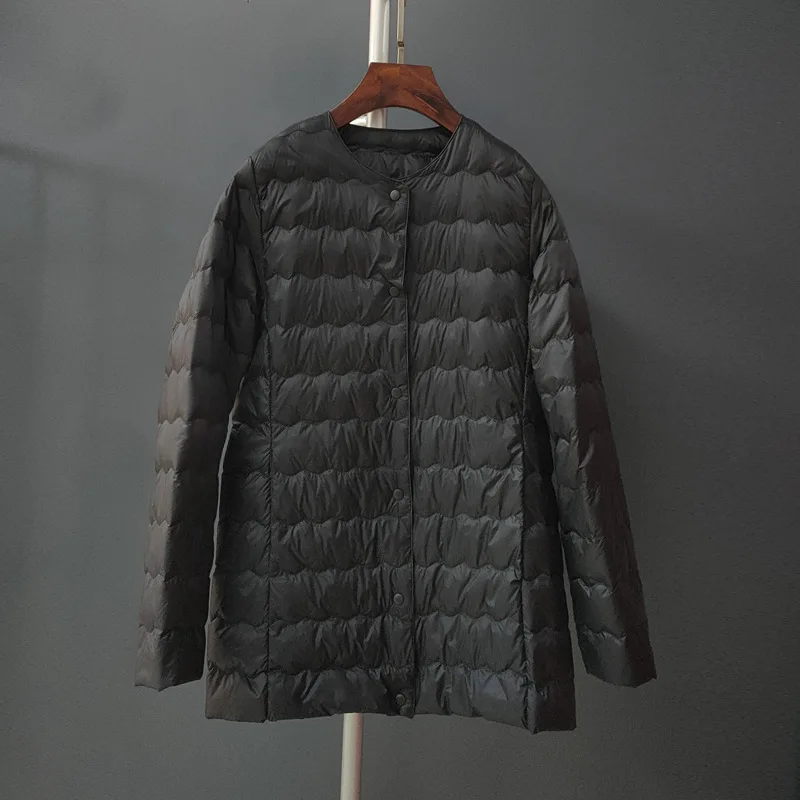 Novo outono inverno quente para baixo casaco feminino luz fina pato branco para baixo jaqueta parkas senhoras midi longo bigsize puffer outwears