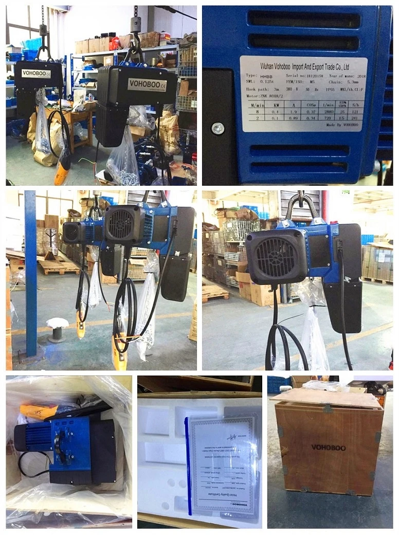 

5-тонный 10-тонный электрический подъемник цепной подъемной машины типа HH с концевым выключателем и дорожной тележкой