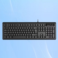 A4tech KR-92 Wired Thin Film Keyboard 104 Keys Ergonomic Compliance Standard Keyboard Computer Accessories For Office Gaming