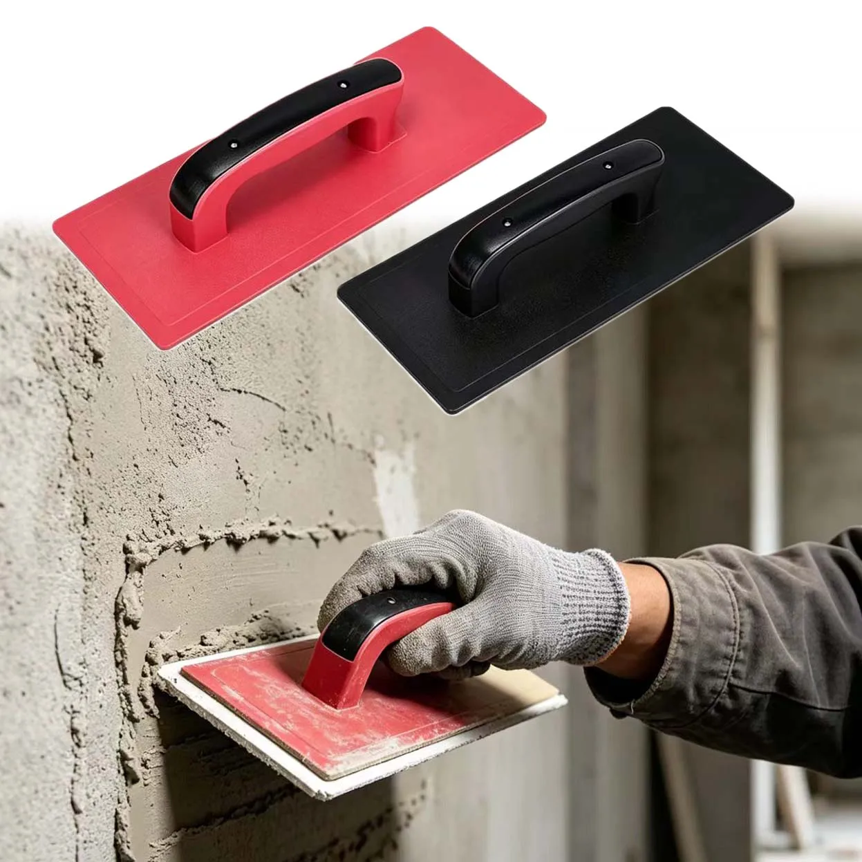 Heavy-Duty Plastic Finishing Trowel For Concrete And Drywall Flat Sanding Board For Smooth Plastering Construction