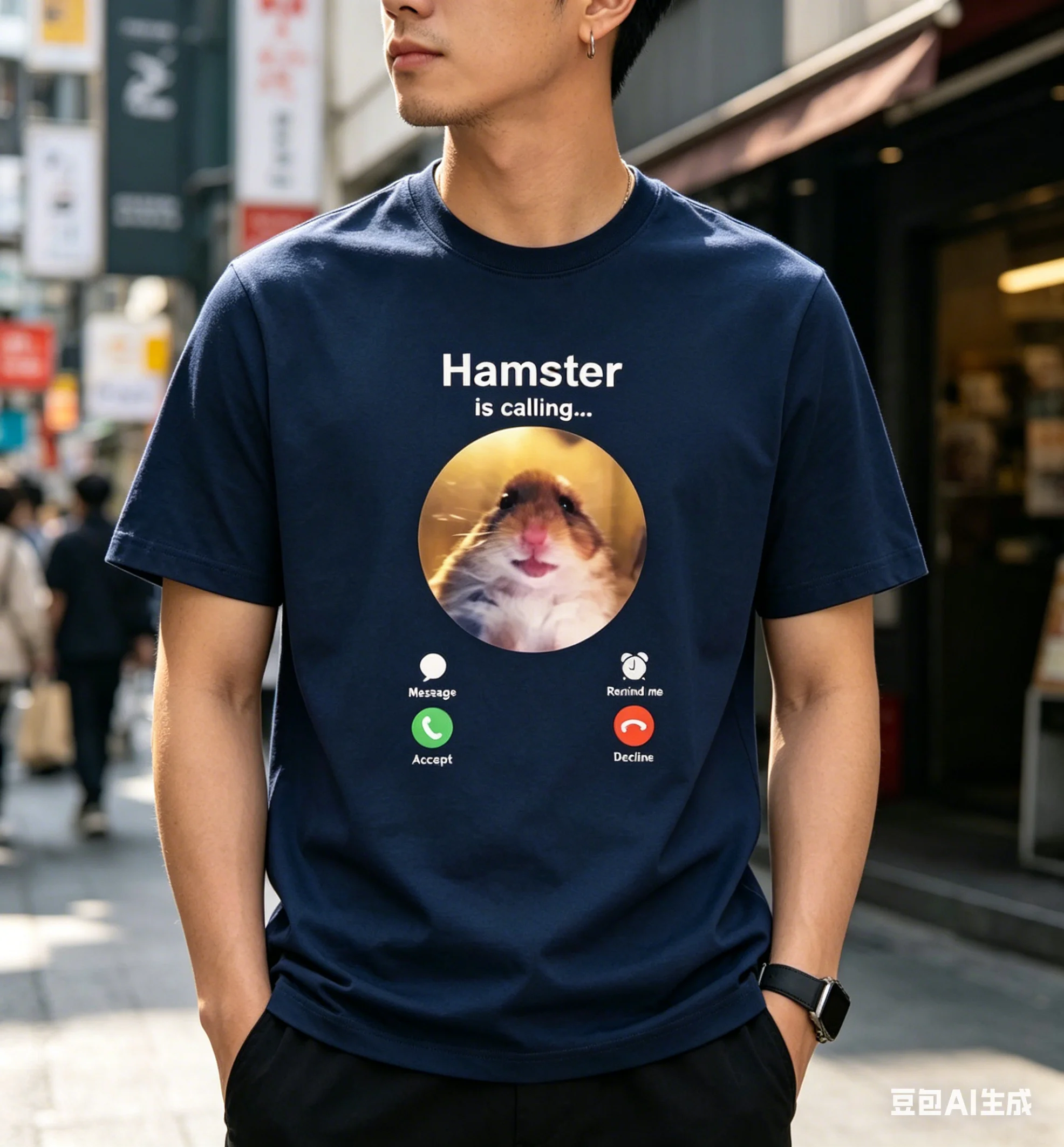 Camiseta divertida con meme de hámster que llama, hámster mirando a la cámara frontal, camiseta de hámster divertida, hámster meme