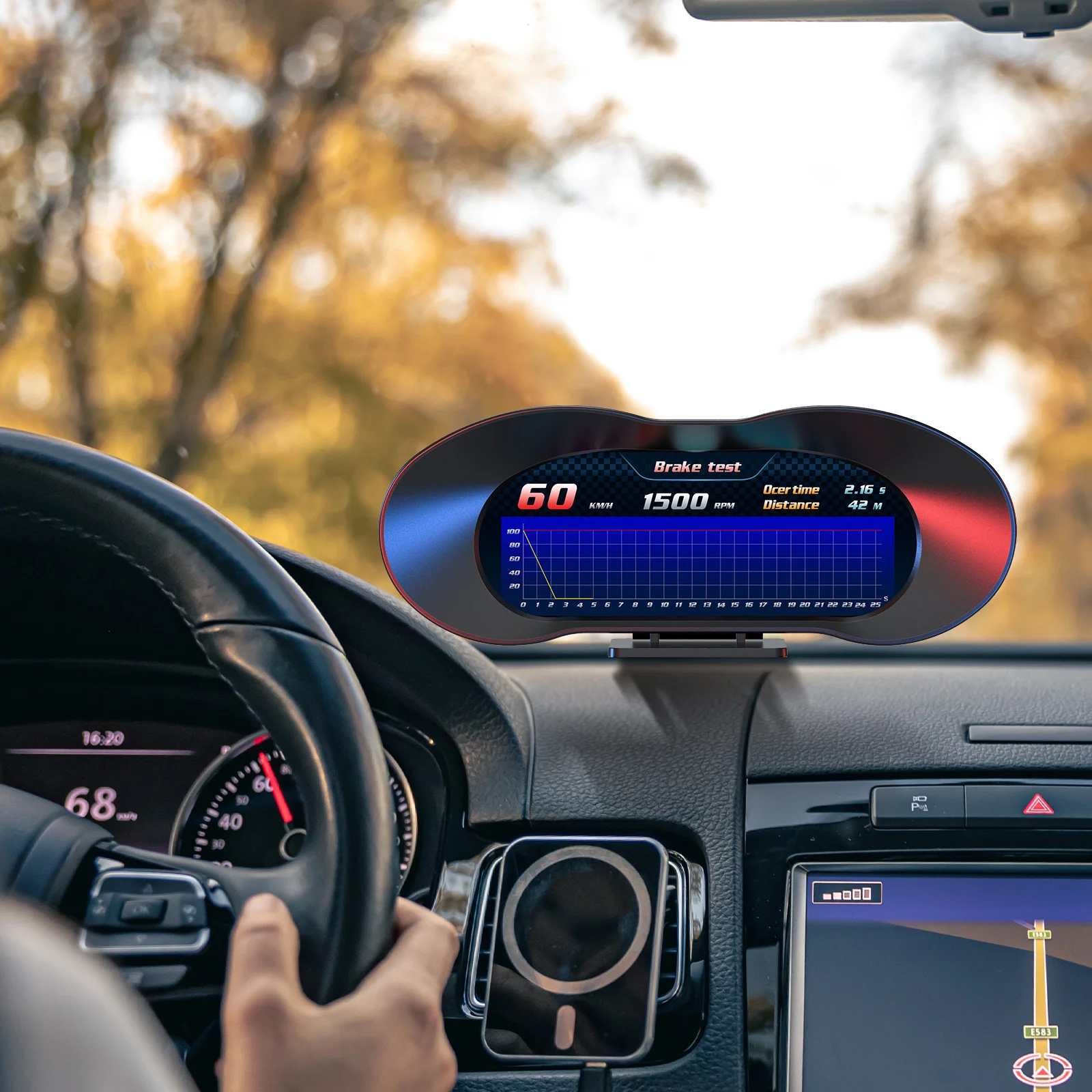 

Smart Car Display Hud Digital GPS Speedometer Black USB Plug Play Head Up Display for Car Windshield Real-Time Vehicle Gauge