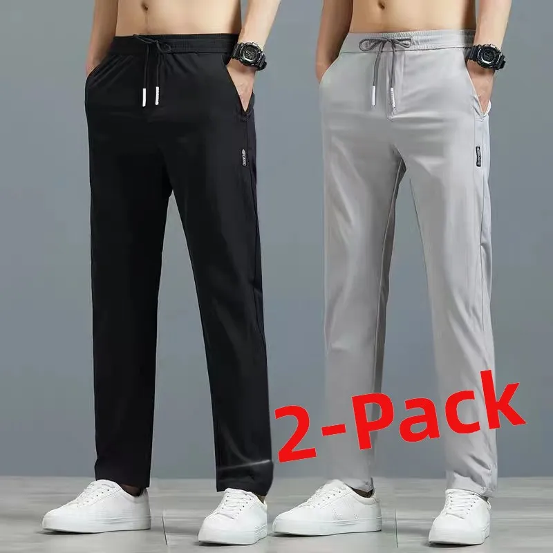 

Men's Spring Summer Thin Sport Pants High Waist Slim Fit Casual Straight Leg Breathable Sweatpants Youth Fashion Trendy ...