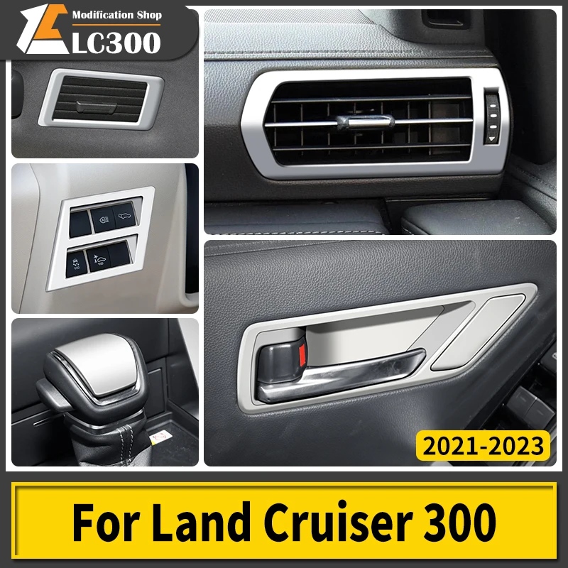 

For Toyota Land Cruiser 300 2021 2022 2023 Silver Matte Garnish Interior Accessories LC300 FJ300 Upgraded Modification Tuning