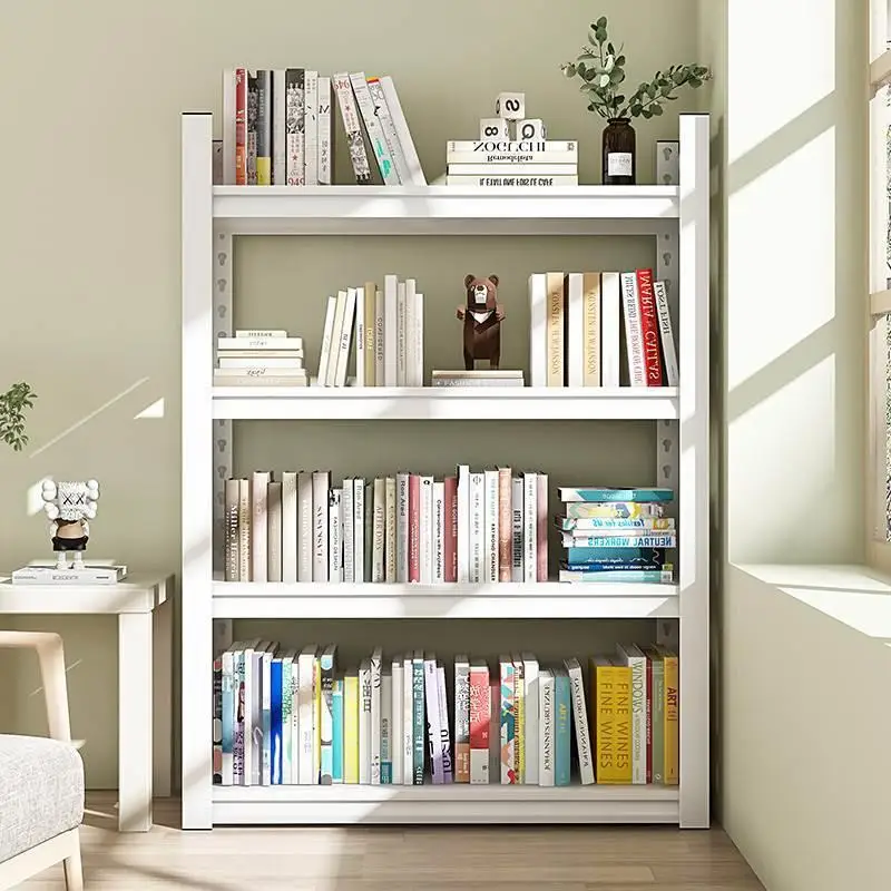 رف كتب فولاذي من الأرض إلى السقف، تخزين متعدد الطبقات، تخزين مكتبة كتب من الحديد المطاوع المنزلي #4