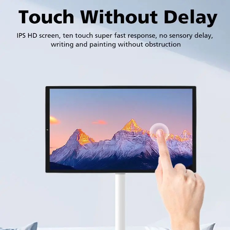 Indoor 21.5" IPS LED LCD White Android Smart Portable TV HDTV Monitor Touch Screen With Built-in Camera
