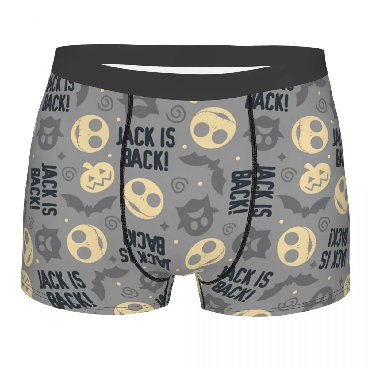 Homens o pesadelo antes do natal roupa interior jack skellington dos desenhos animados engraçado boxer briefs shorts calcinha homme cuecas S-XXL