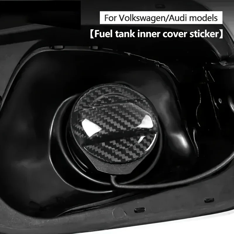 Carbon fiber textured fuel tank cap trim for Audi A3 S3 A4 A4L S5 A5 A6 A7 Q3 A8 S6 Q5 Q7 Q8 R8 RS3 RS4 RS5 RS6 B8 R8 RS