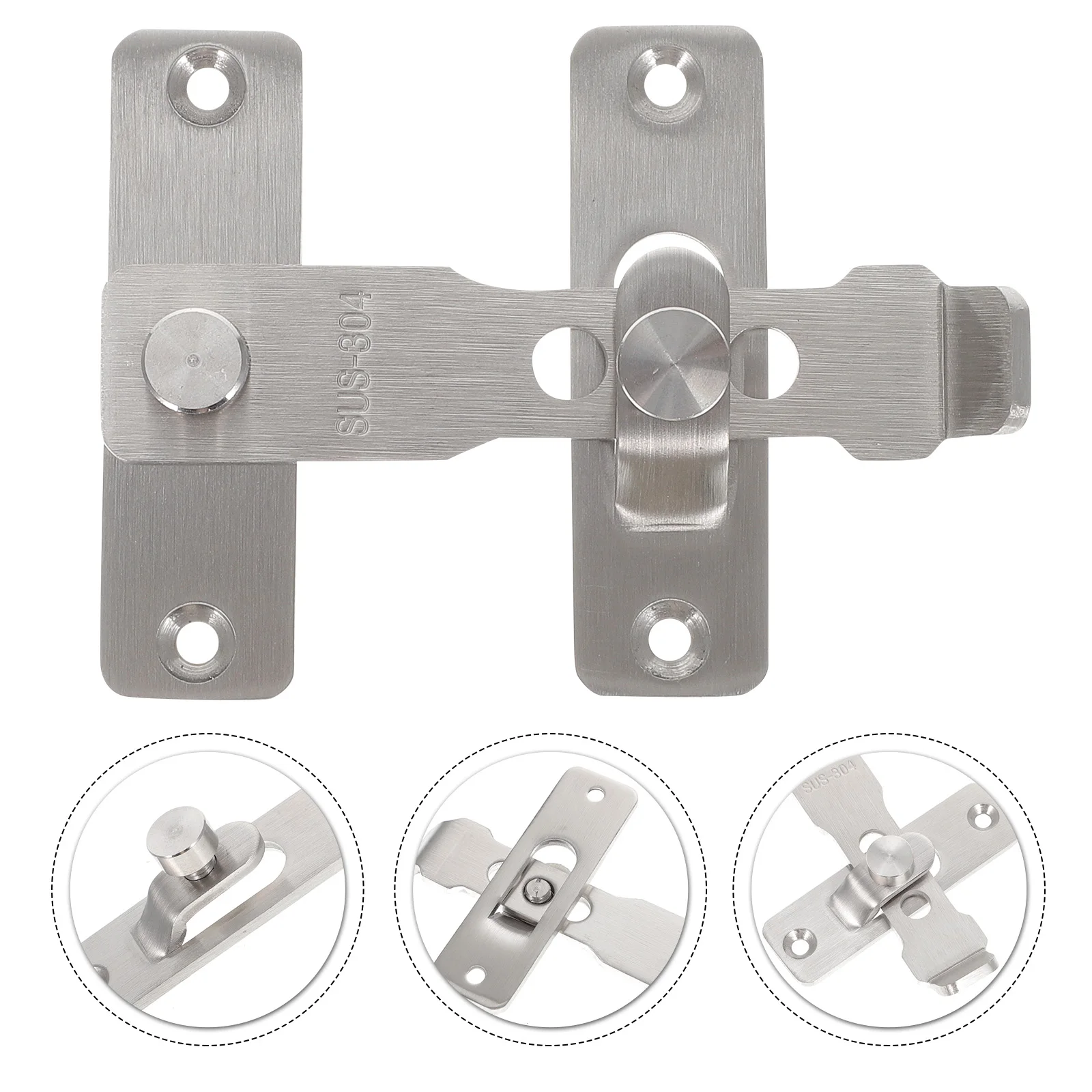 Stainless Steel Heavy Duty Safety Bolt Barn Corrosion Resistant Moisture Proof Sturdy Strong Easy Installation 360 Rotation Left