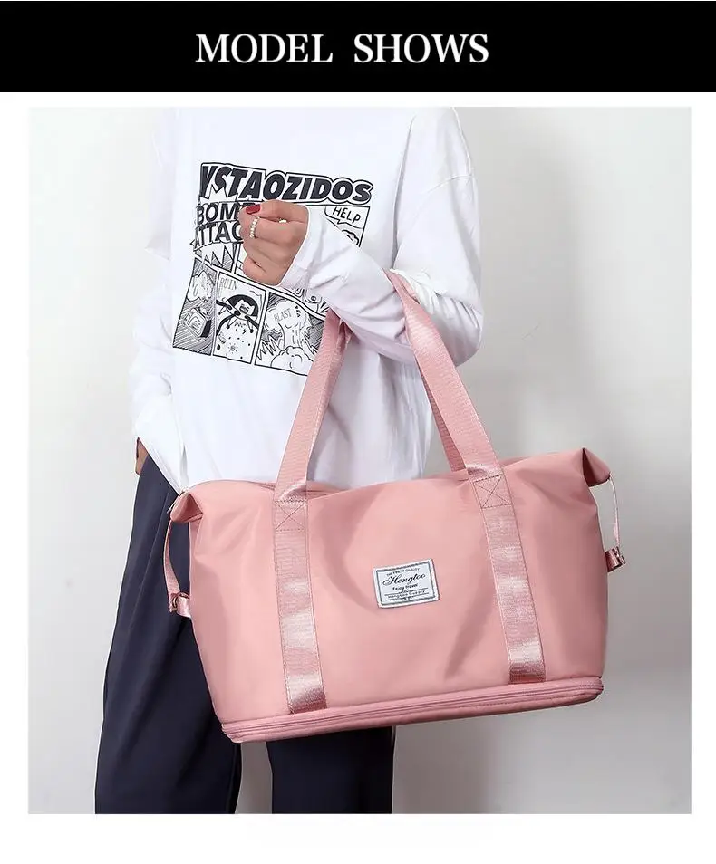 Erweiterbare Große Reisetasche, Wasserabweisende Sport- und Fitness-Handtasche, Lässige Reisetasche – Detail 15
