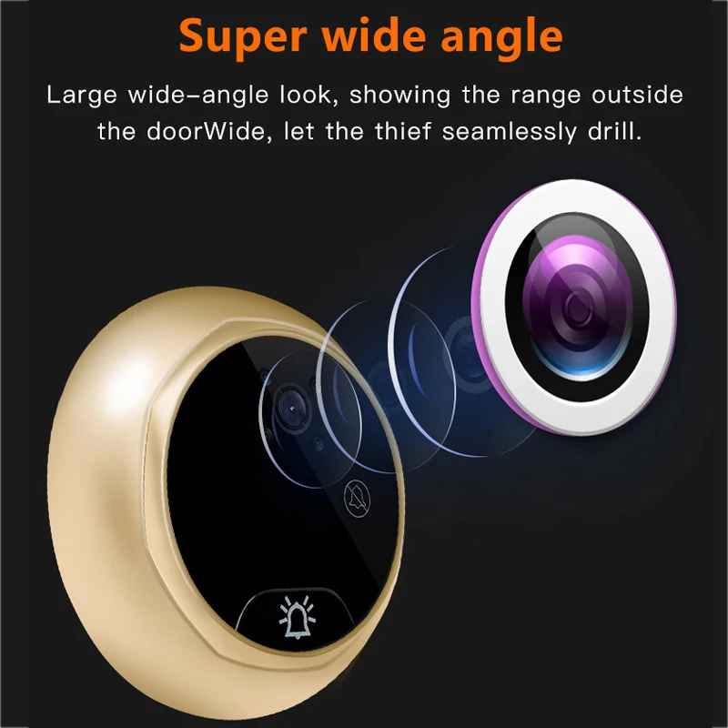 Doorbell 4.3 inch Video peephole Digital Door Camera Doorbell Night Vision 140 Degree Angle Peephole Camera Monitor Visual Door