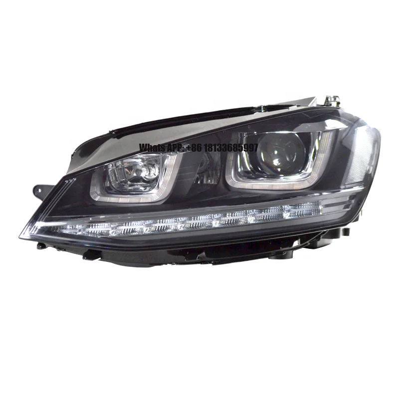 For Volkswagen Golf 7 Headlight Assembly High 7 GTI Dual U Modified Xenon Daytime Running LED Headlight  Color Temperature