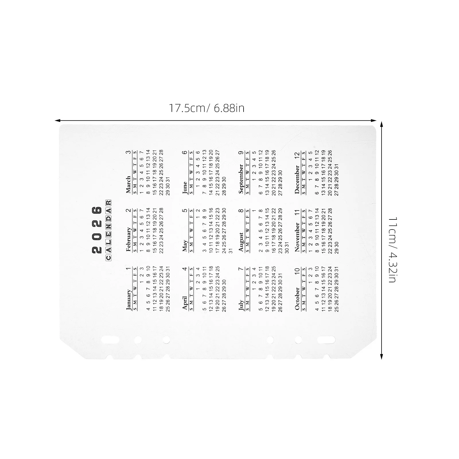 12pçs divisores de calendário a5, guia de plástico transparente fosco 2026 planejador fichário inserções separadores de bloco de notas destacáveis