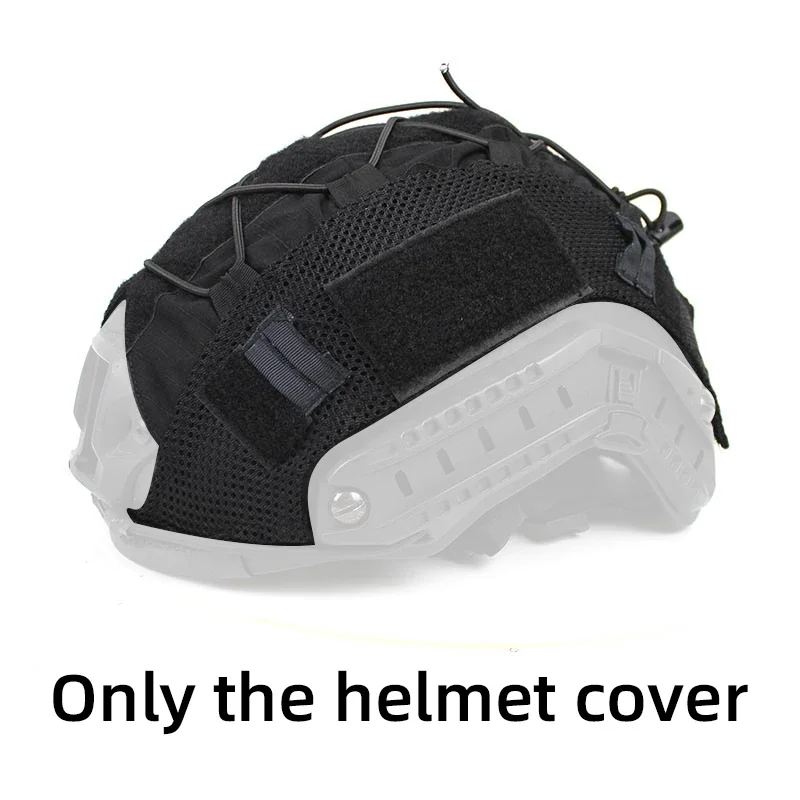 FAST Protector de tela para casco de camuflaje, cuerda elástica, verde, táctico, resistente a los arañazos