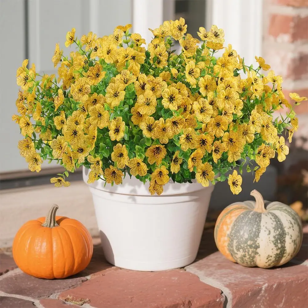 

Набор из 12 реалистичных шелковых маргариток для декора на весну/лето – УФ-стойкая зелень для балкона, веранды, патио и сада