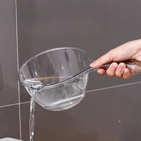 Thickened Plastic Water Spoon, Transparent Water Scoop, Long-handled Water Scoop, Kitchen Water Scoop for Washing Vegetables
