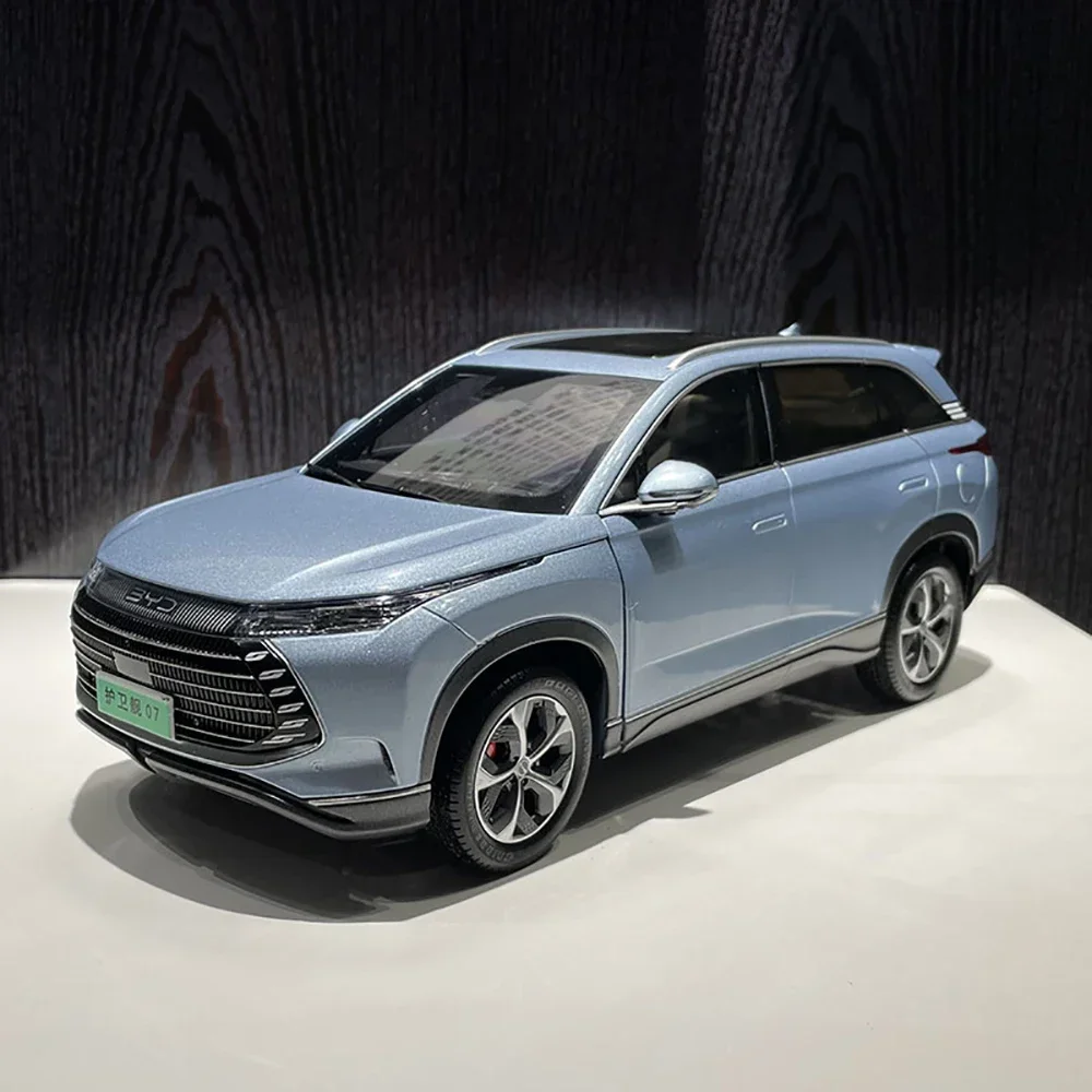 Modelo SUV de aleación BYD Frigate 07 coleccionable de alta calidad 1:18 con motor de apertura, volantes, Interior detallado
