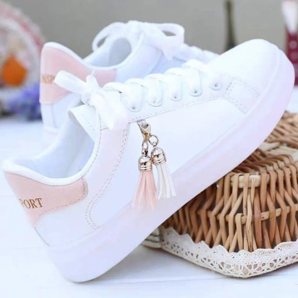 Spring Autumn Women 39 Tennis Fashion White Shoes Woman\'s PU Leather Solid Color Ladies Casual Shoes Basketball Footwears