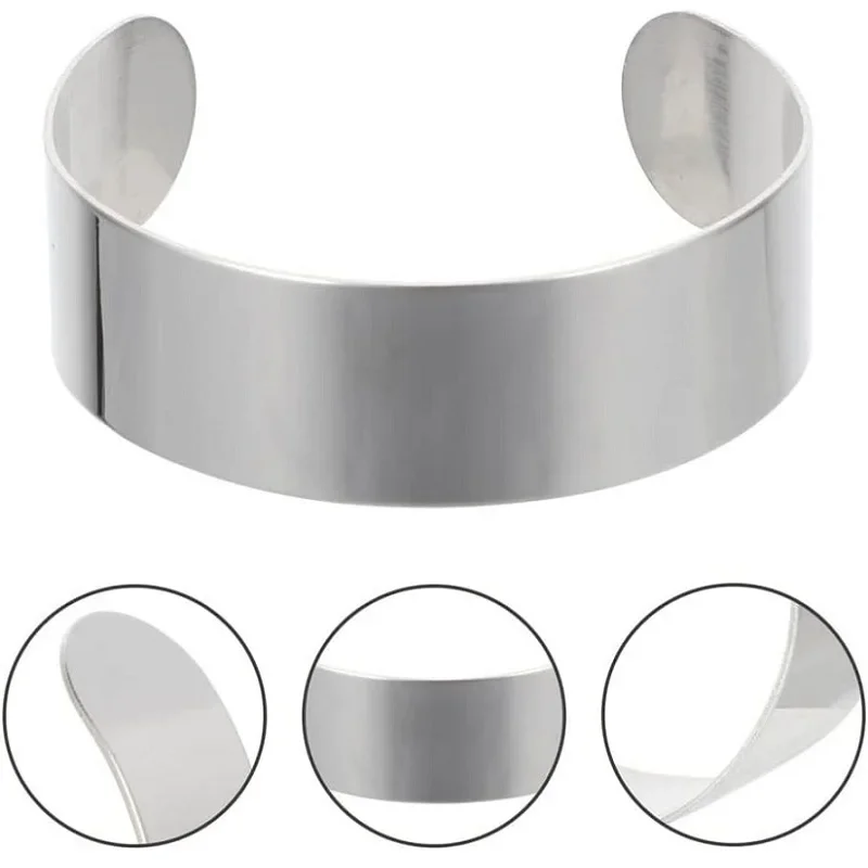 Stainless Steel Bracelet Core Curved Stamping Blanks Corsage Bracelet Sublimation Bracelet Blanks Engraving Blanks for DIY Jewel