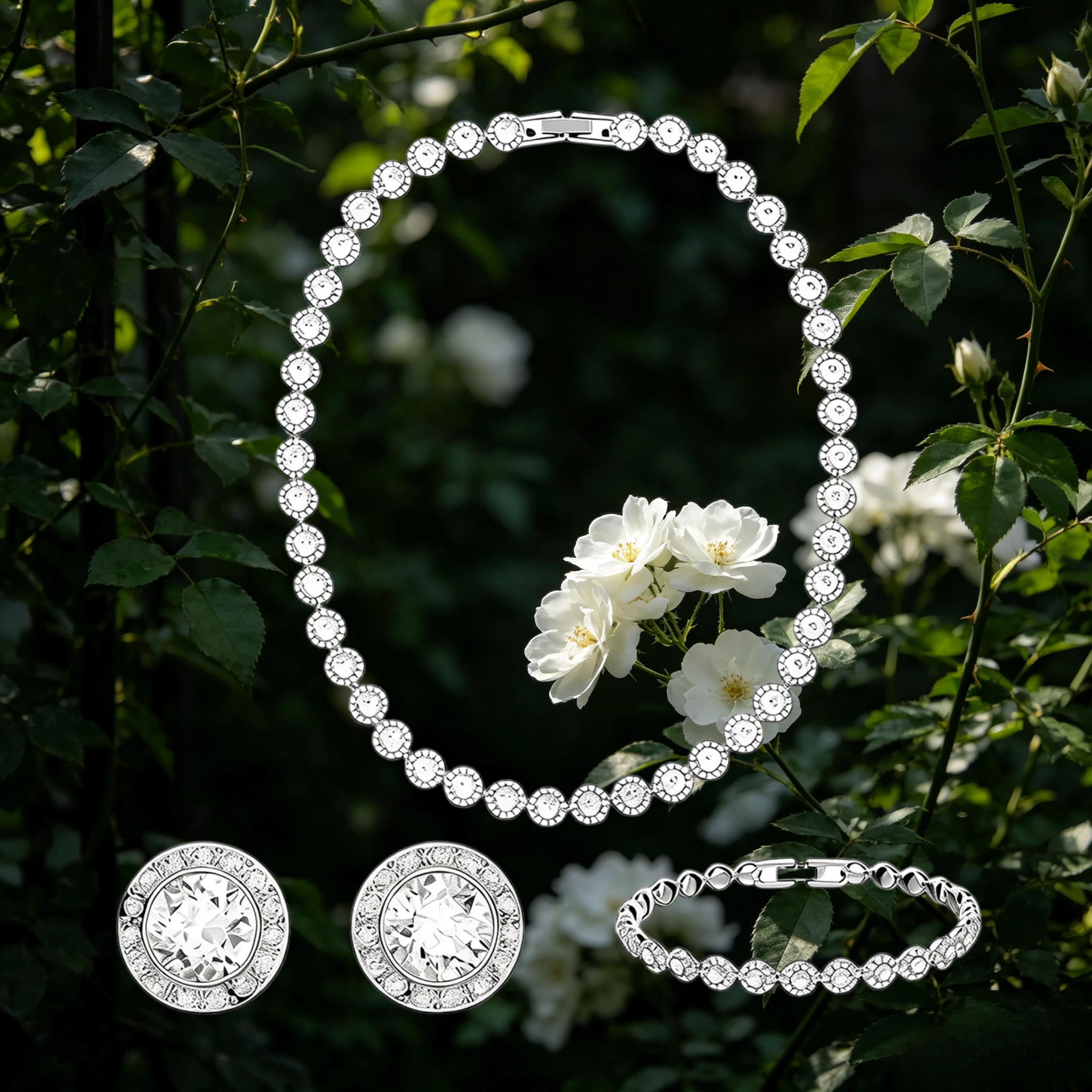 Hot selling 2026 New Elegant Jewelry Set - Necklace, Bracelet and Earring Set, suitable for wedding accessories and parties