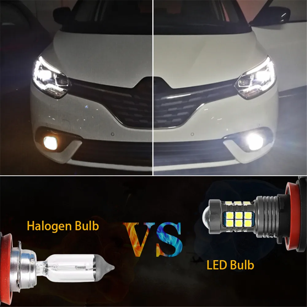 2X H8 H11 H16 LED Fog Light Bulbs Car Front Lamp Auto Accessories For Ford EDGE 2015 2016 2017 2018