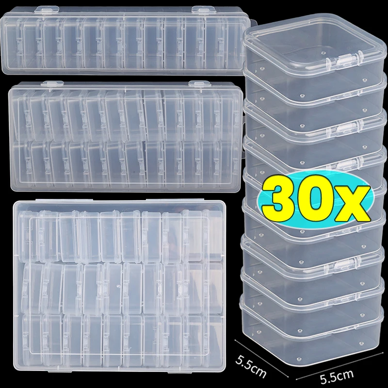 12-30 قطعة صندوق تخزين حرفي من البلاستيك الشفاف صندوق تخزين محمول متعدد الوظائف مناسب لخرز المجوهرات لوازم فنية ذاتية الصنع