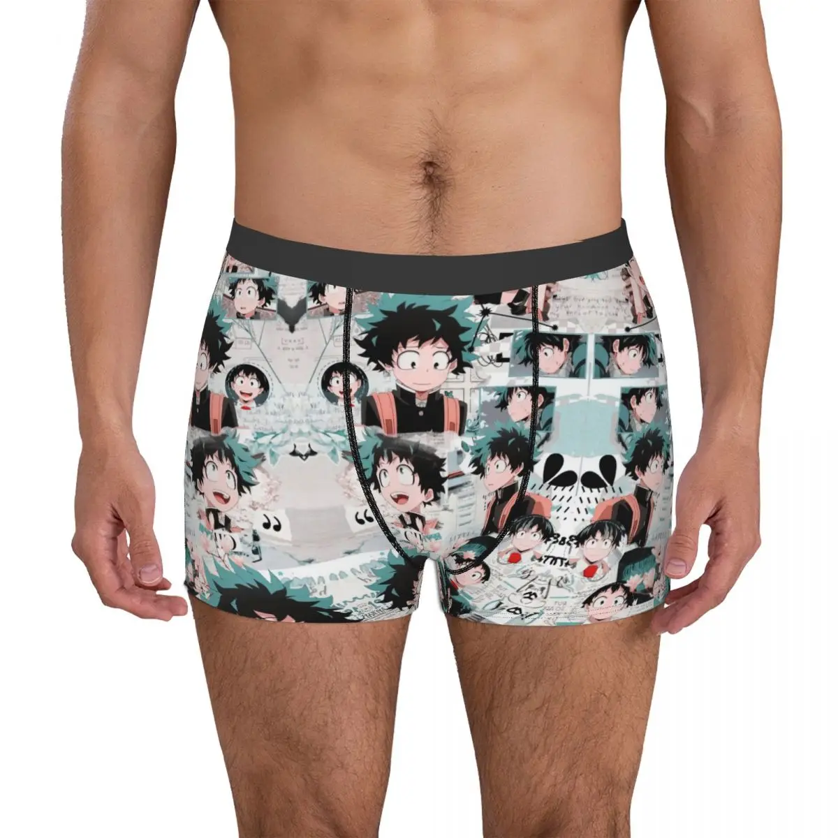 Izuku Midoriya – culotte en coton pour homme, sous-vêtement aéré