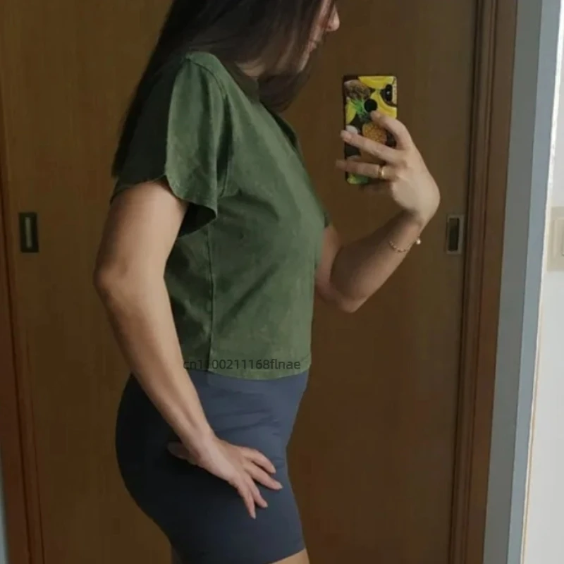 New Street Dance Clothing for Women with Exposed Navel, Loose Sports Short Sleeved T-shirt, Street Casual Hip-hop Clothing