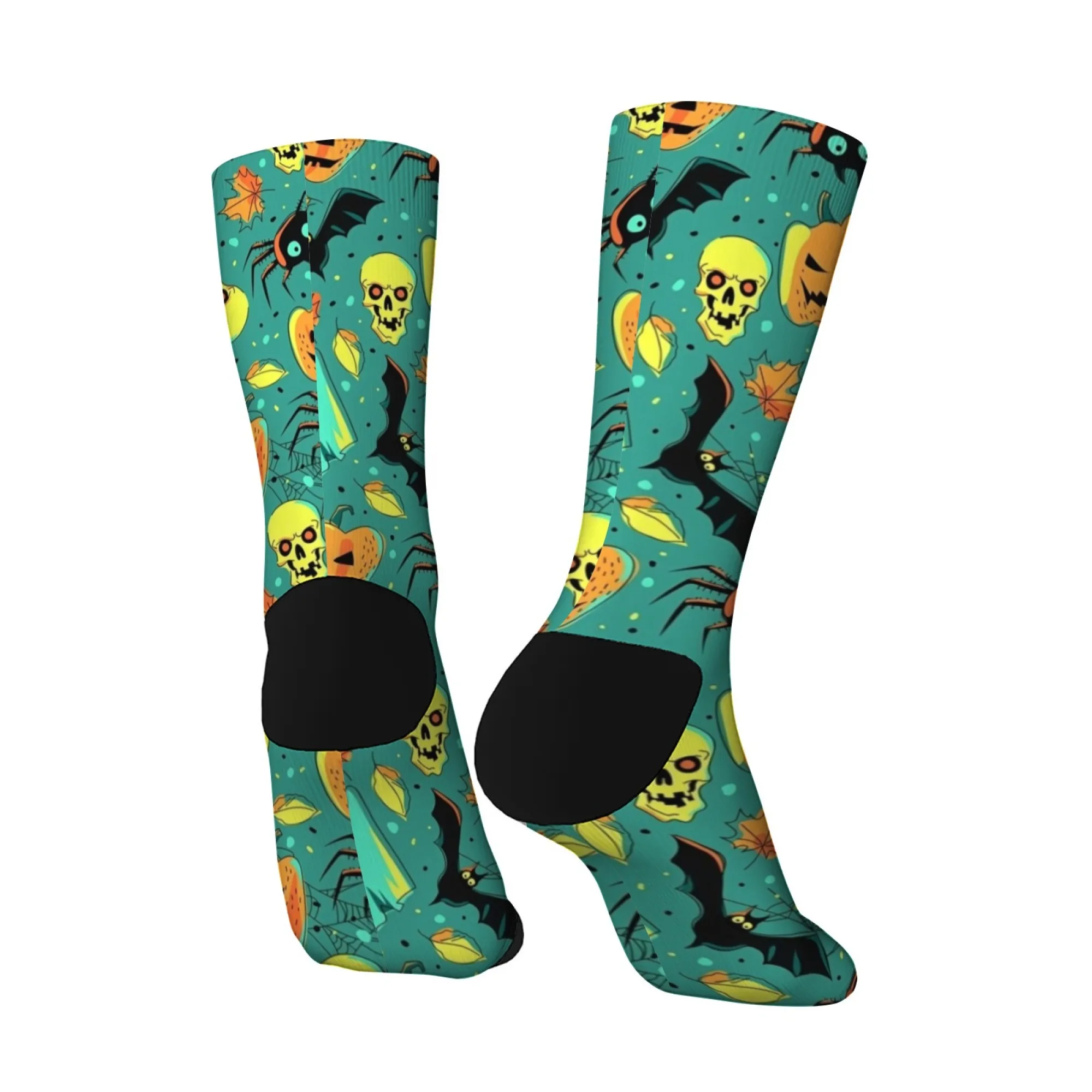 Fashion Novelty Men's Crew Socks Halloween Theme Print Perfect Gift for Boyfriend Husband Unique Festival Night Party Socks