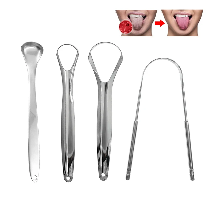 

Tongue Scraper Professional Stainless Steel Tongue Scrapper Washable Tongue Scraper For Oral Hygiene Oral Care Cleaning Tool