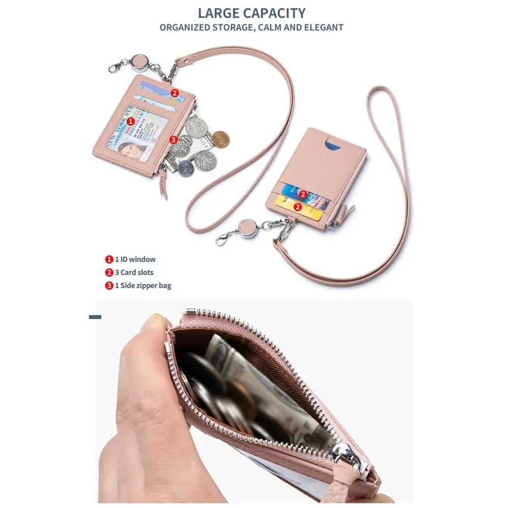 Sangle de cou Portable porte-carte cou suspendu avec lanière étui pour carte d'identité léger organisateur de carte bancaire bobine sangle porte-Badge