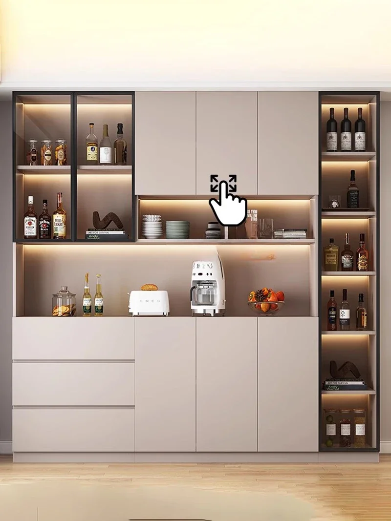 Modern Simple Wine Cabinet Living Room Exhibition Sideboard Wine Cabinet Model Display Case Bookcase Vitrinas Bar Furniture LVWC