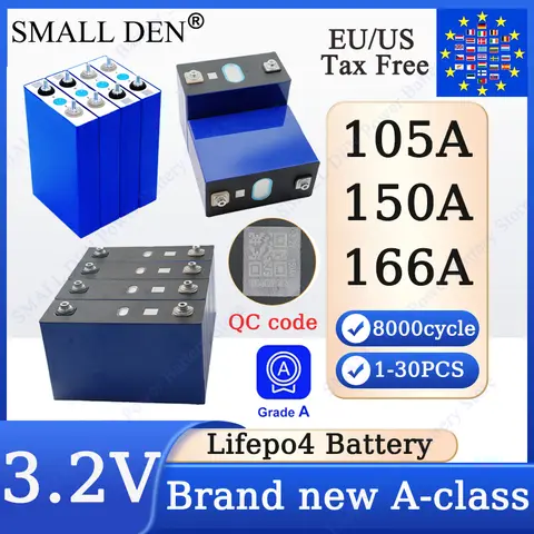 3.2V 105Ah 150Ah 166Ah Lifepo4 Batteria EVE-105K Grado A 3C litio ferro fosfato FAI DA TE Carrello elevatore Inverter Solare RV campeggio esterno