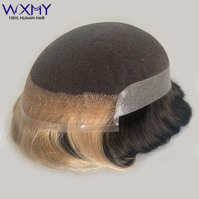 

Lace & Pu Base Toupee Men's Wig Male Hair Prosthesis Breathable Human Hair Male Wigs Front Can Be Dyed Men's Capillary Prothesis