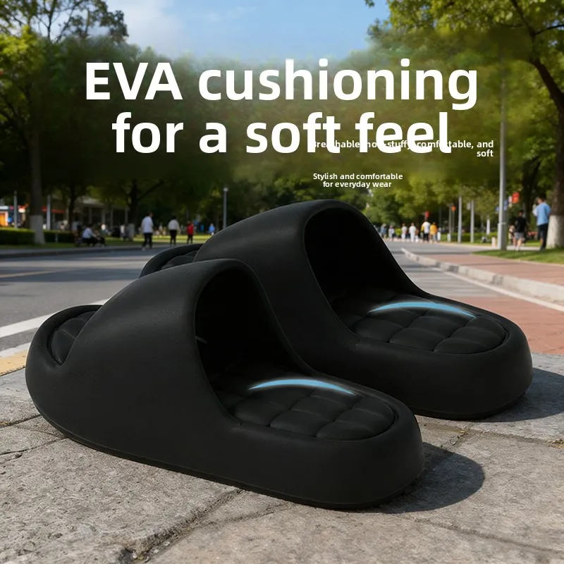

Slip-On EVA Slippers Men's Summer Indoor Home Bathing Anti-Slip Silent No Smell Can Wear Outdoor Women's Simple Style All Sea...
