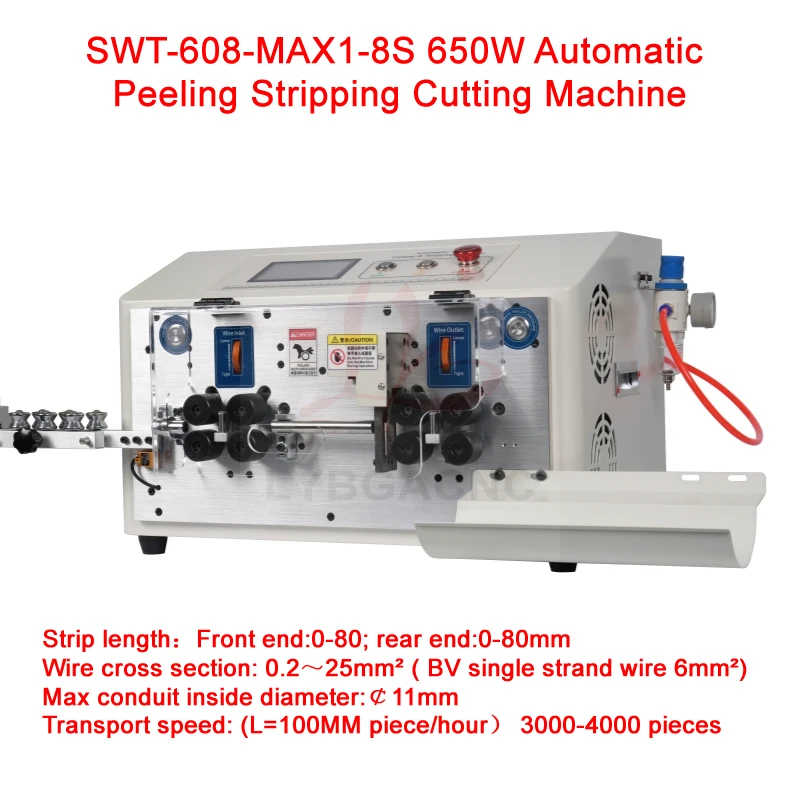 

SWT-608-MAX1-8S Автоматическая машина для зачистки и резки для компьютера Инструмент для зачистки проводов от 0,3 до 25 мм2, 650 Вт, 8 колес