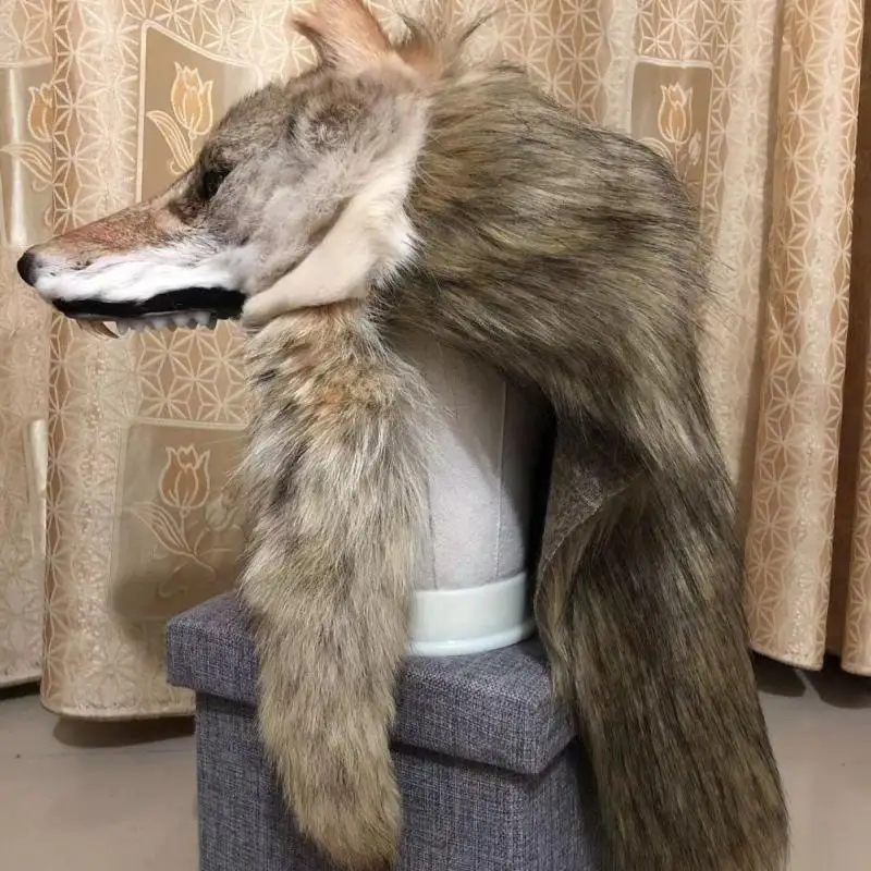 Tête de Loup en Fourrure Artificielle, Chapeau Créatif pour Cosplay, Accessoire de Photographie pour Halloween, 1 Pièce