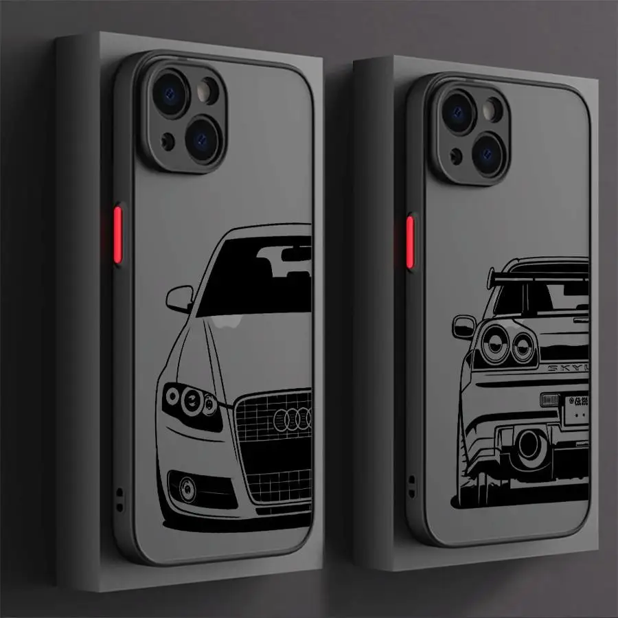Luxury Sport Car Gtr TPU Cover Case for iPhone 12 Mini 14 15 Pro Max 7 8 SE 13 Pro XR 11 Pro Max XS X 16 Pro 6s 16e SE - náhled 3