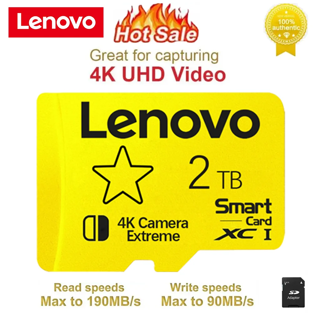 Lenovo 2TB 1TB Micro TF/SD Card Class 10 SD Card 256GB Memory Card 128GB 512GB TF Card Free For Shipping Cameras /tablet/Drone