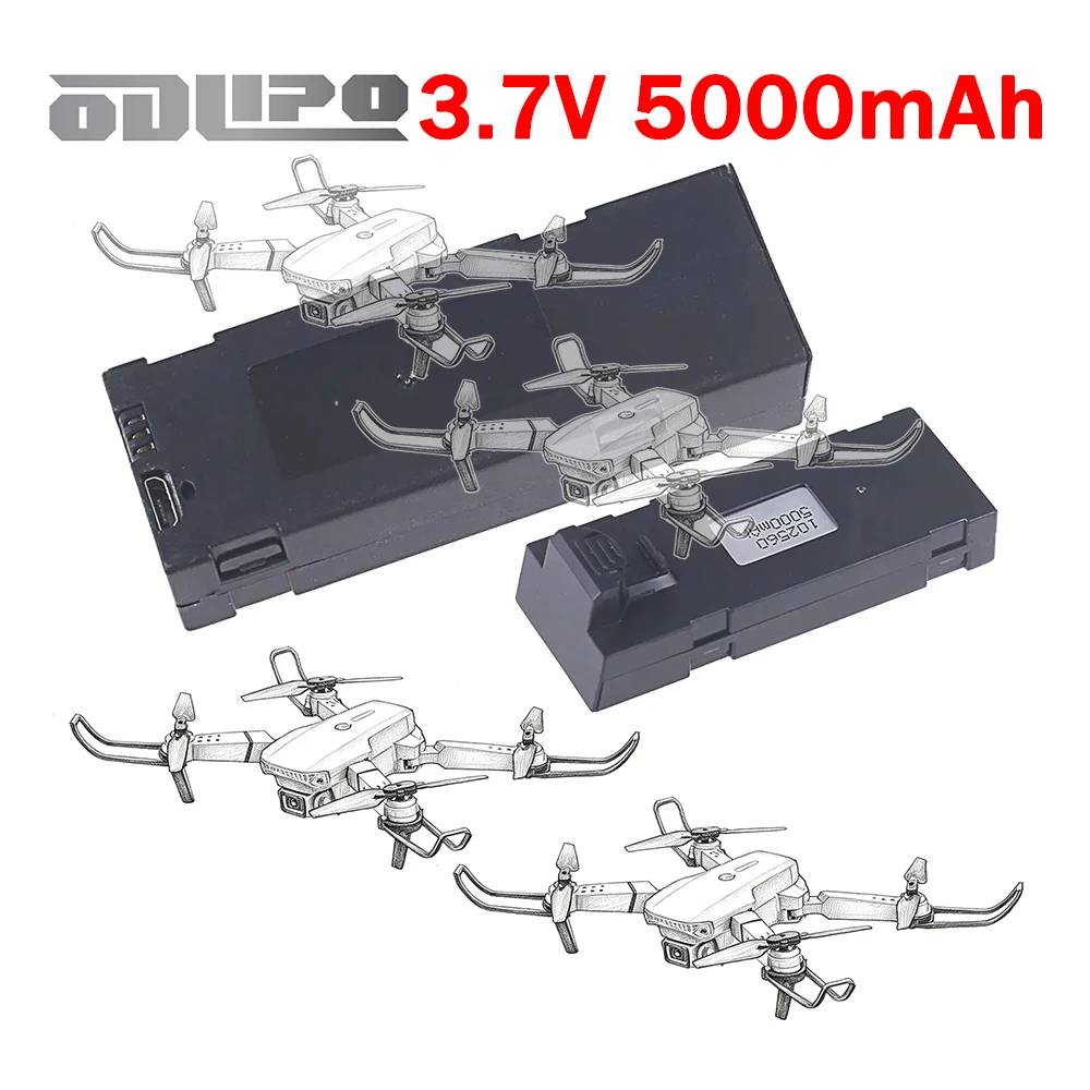 1/2/3/5/8/10PCS 3.7V 5000mAh Lipo Battery For E88 E99 E88PRO E525 P1 K3 P10 A13 S98 RC Drone RC Quadcopter Parts