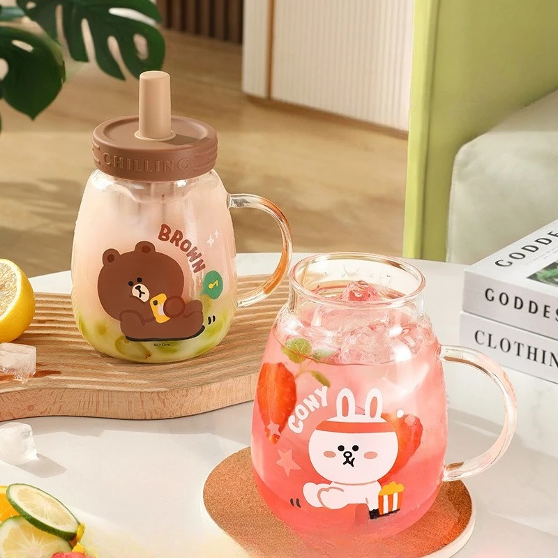 

LTT glass tea separation water cup large capacity brewing tea cup high value straw direct drinking cup