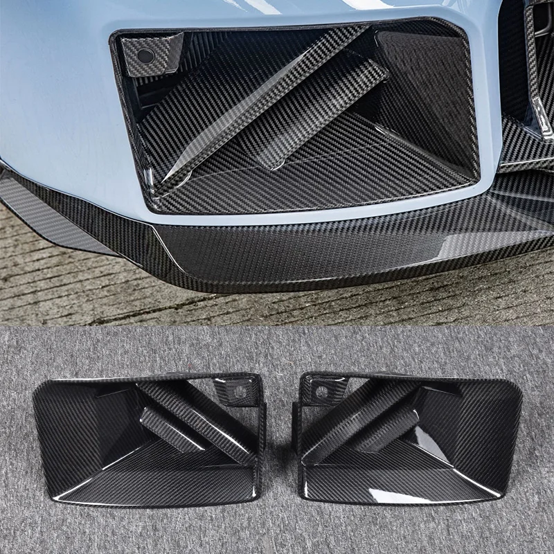 

For BMW M2 G87 2023+ Day carbon fiber front bumper air vent cover decorative fog lamp grid grid square style car fog light vent