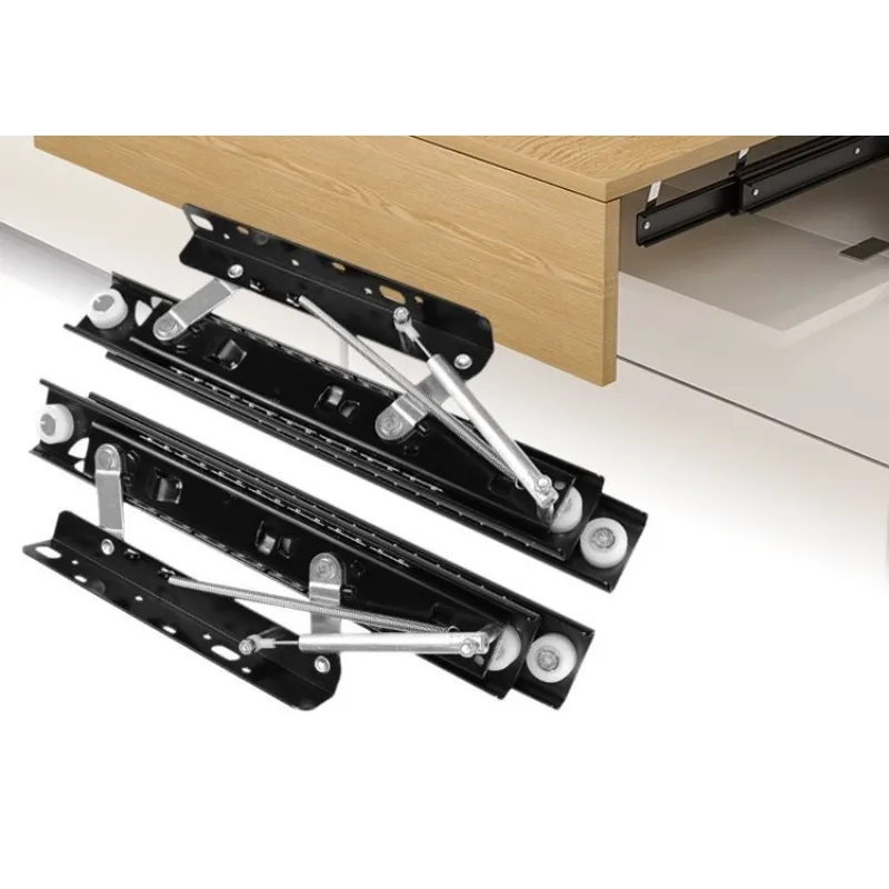 

Desktop track folding desk extension bay window guide rail invisible lift platform accessories