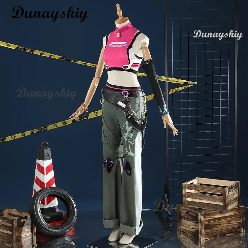 Модель косплея, игра, часы, костюм Le Sserafim, парик, новые часы WATCH2, платье группы девушек Juno, Хэллоуин, комиксы, нарядный костюм